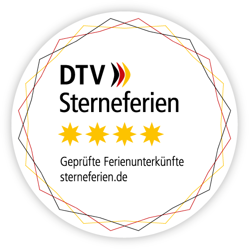 DTV-Gastgebersiegel: mit vier Sternen klassifizierte Ferienunterkunft